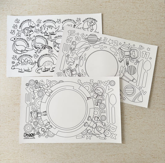 Kids Placemat Coloring Set (Printable)